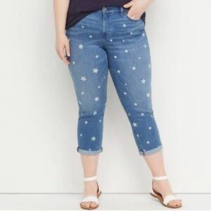 Lane Bryant star print high rise crop jeans women's size 28